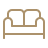 Icon representing a two-seater sofa, symbolizing comfort and style for living spaces.