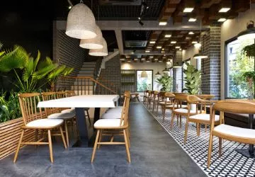 Elegant restaurant curtains showcasing premium quality fabric for enhancing dining spaces with style and comfort.